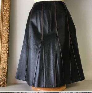 Metrostyle leather a-line skirt